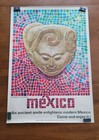 Vintage Mexican Government Tourism Travel Poster Colorful Mosaic Aztec Sculpture