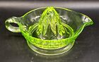 Vintage Uranium Large Juicer 1930 s Mcm Green Vaseline Glass W  Bright Glow   