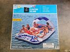 New Member s Mark Floating Island With Canopy  6 Person  blue Red Deck 