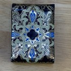 Vintage Italian Genuine Tooled Leather Playing Card Case Gold Gilt Florentine