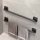 Towel Bar Self Adhesive 50cm Towel Holder Hand Towel Rack Stick On Wall  black 