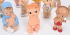 Lot Of 12 Vintage Rubber Squeaker Dolls 1950s 1960s Mid Century Squeeze Toy Mcm