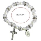 925 Sterling Silver Christian Jesus Cross Virgin Mary Catholic Crucifix Bracelet
