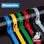 100   500pcs Reusable Cable Ties Nylon Lock Loop Mixed Colors