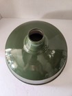 Vintage Porcelain Enamel Metal Light Shade Industrial Farmhouse Barn Green 14 In