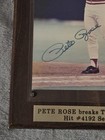 Pete Rose Autographed Plaque Vintage- Awesome Orginal Signed Display Piece 