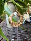 Vintage Style 14k Gold Plated Hoop Earrings - Ornate Scroll Filigree Design