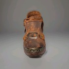 Antique Handmade Baby s Shoe W  Wooden Soles And Leather Uppers  Iron Plates