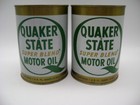 Vintage Oil Cans Lot Quaker State Metal Service Station Automotive 2 Cans