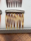 Vintage Collectible Hair Combs With Silver Adornment Mexico 