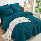 Super King Comforter Set - 7 Pieces Bed In A Bag Super King  120 x120   Teal