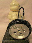 Michelin Man Bibendum Inflating Tire Moveable Head Cast Iron 6 5  Tall Statue