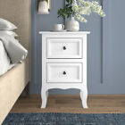 Wood Nightstand Side End Table With Storage 2 Drawer Bedroom Livingroom