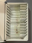 4 Vintage 1950s Boxes Of Prepared Glass Microscope Slides  47 Different Slides