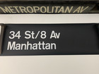 Ny Nyc Subway Roll Sign 34 Street 8 Avenue Manhattan Penn Station Madison Square