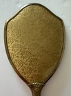 Hand Mirror Flowers Floral Lace Brass Tone Dresser Vanity Victorian 13    Long