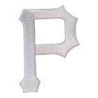 White Pittsburgh Pirates P Vintage Style Logo Patch  Embroidered  Iron On  3 x2 