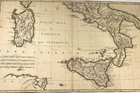 Antique  Map Of Italy Sicily Sardinia 17th Or 18th Century