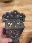Vintage Cast Iron Wall Mounted Hanging Match Box Black Holder Decorative 