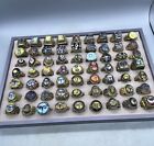 Sale Lot Of 63 Pics Ancient Old Islamic Different Mosaic Faces Glass Bronze Ring