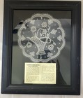 Carrickmacross Lace Floral Design Framed History Card Ireland Elegance
