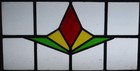Geometric Old English Leaded Stained Glass Window 22  X 14 