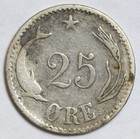 1874 Cs Denmark 25 Ore - Raw - Christian Ix -  60 Silver Coin - Km  796 1