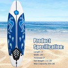6ft Surfing Body Board  W  3 Removable Fins Safety Leash White
