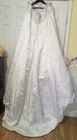 Alfred Angelo Wedding Gown White Beaded Embroidered Strapless Huge Train Sz  22w
