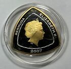 2007 Bermuda 9 Dollar 5 Oz Silver Proof W  Gilt Shipwreck San Pedro