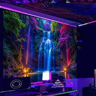 Blacklight Waterfall Tapestry - Uv Reactive Glow In The Dark Neon Forest Wall Ha