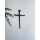 Vintage Metal Cross Wall Hanging   Nail Design  Religious Decor   Rustic Finish