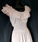 Lacy Ruffled Van Raalte  sheerio  1950s Vintage Nylon Nightgown Negligee -sz 36