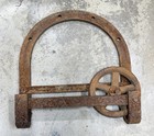 Antique Vintage U Shaped Cast Iron Barn Door Rollers Hangers Set Of 4 As Found
