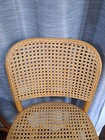 Set Of 2 Vintage 42  Tall Bar Stool Chairs Bentwood Cane Webbing Mcm Retro