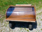 Antique Counter Top Display Showcase With Curved Glass Working Key 1950s