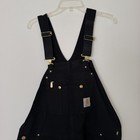Carhartt Bib Overalls Mens 44x32 Black R41 Insulated Duck Workwear Zip To Waist