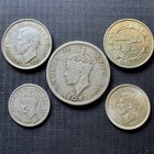 5 Coin Silver Lot   Wwii World Coin 1940-43 Australia Fiji Newfoundland Dutch
