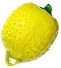 Murano Style Blown Art Glass Lemon Yellow Fruit Decor Paperweight