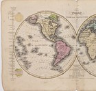 1829 World Map Eastern   Western Hemisphere United States - Europe - Africa