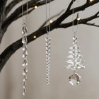 24 Pcs Crystal Icicle Christmas Tree Ornaments 3 Styles Clear