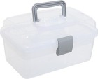 Clear Gray Multipurpose Portable Storage Box  Plastic Sewing Box  Organizer Case