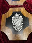 4 Vtg Royal Family Crest   Coat Of Arms Wall Plaque Art  Metal Crest On Wood
