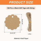 100 Pcs Blank Gift Tags With String  2 4x2 4  Flower Kraft Tags  Brown