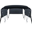 Kakit Bimini Top 4 Bow Boat Cover 8ft Long 91 -96  W With Rear Poles Black