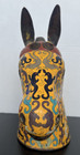 Antique Chinese Cloisonne Horse Head Enamel Copper Figurine Sculpture Statue