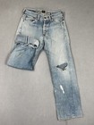 Vintage Lee Rider Buckle Back Selvedge Jeans Men Fits 30x30 Thrashed Destroyed