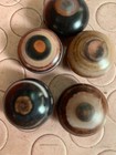 5 Pcs Rare Excellent Tibetan Old Natural Agate Dzi  sky Eyed  Disc Beads
