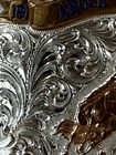 Vtg Western Silversmith Sterling Silver All Around Champion Trophy Belt Buckle