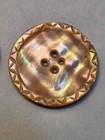 Vintage Carved Mother Of Pearl Shell Buttons Smoky Pink Iridescent Large 1 2 